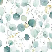 Leaf Peel and Stick Wallpaper Boho Contact Paper for Cabinets Green Greenery Leaves Contact Paper Self-Adhesive Removable Wallpaper Eucalyptus Botanical Bathroom Waterproof 17.3inW 78.7inL
