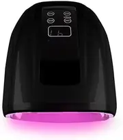90W Professional Wireless Cordless Rechargeable UV LED Nail Lamp,Nail Lamp Gel Nail Curing Dryer Light for Nails with 45 Beads,4 Timer Setting LCD Display Nail Polish Machine (Color : Black)