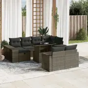 Garden Sofa Set with Cushions Modular Sofa Couch 11 Piece Poly Rattan vidaXL