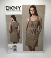 Vogue Pattern DKNY V1236 Ladies 8-14 Dress and Belt Sewing Pattern UNCUT
