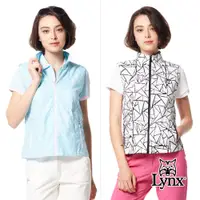 在飛比找PChome24h購物優惠-【Lynx Golf】女款滿版不規則三角形印花腰圍可調山貓膠