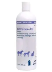 MiconaHex+ Triz Shampoo 2% Chlorhexidine Gluconate Dogs, Cats, Horses 16 Fl Oz