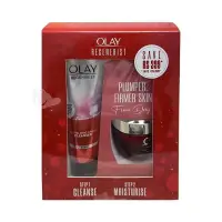 在飛比找友和YOHO優惠-OLAY - 玉蘭油 大紅瓶 再生微塑日霜 + 潔面乳保濕套