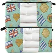 95 L zippered shoe storage with Reinforced Handles, clear window container with lid for King Comforter Bedding Pillow Sheet