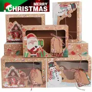 12pcs Christmas Candy Cookie Boxes Bakery Gift Boxes Cupcake Muffin Cake Box BK