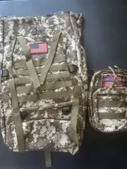 Hiking Backpack And Sling Bag, Brand New Digital Camo Two Bags For One Price New