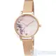 OLIVIA BURTON 腕錶 OB16PP39手錶 花香水彩 粉面 玫瑰金色 金屬網狀錶帶 女錶 30mm