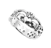 Sterling Silver .925 Claddagh Infinity Weave Ring Size 4-12