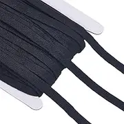 30 Yards Flat Drawstring Cord Black Draw String Replacement Rope Soft Polyester Cords Roll Ribbon Knit for Sweatpants Garment Accessories Drawcord Replacements 0.39"