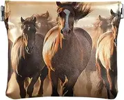 [YXYZRMY] PU Leather Squeeze Coin Purse Herd Horses Run Dust, Coin Pouch Change Holder for Women Men, Mini Portable Cosmetic Bags for Women, Multi-colored, one size, Multi-style, Multi-colored, one size