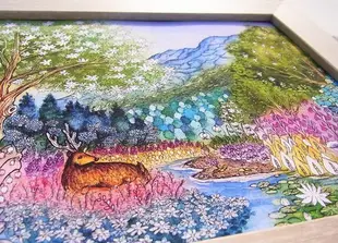 【雪解けの森】水彩画 アートプリント 春インテリア 花柄 鹿の絵 植物 山 壁掛け かわいい子供部屋 自然 ナチュラルインテリア