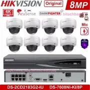 Hikvision 8CH 8MP 4K Camera System Lot 8PoE 4K NVR DS-2CD2183G2-IU IP Camera Mic