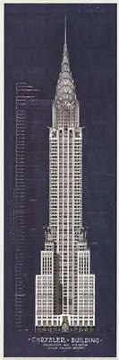 ANDY HICKES Chrysler Building 24" x 8" Offset Lithograph 2000 Contemporary