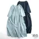 【初色】清涼感涼爽透氣棉麻風圓領純色收腰繫帶連衣裙洋裝-共3色-67206(M-2XL可選)