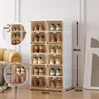 在飛比找hoi!好好生活優惠-【ANTBOX 螞蟻盒子】免安裝折疊式磁吸鞋盒12格