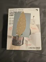 Sharper Image Calming 2 Heat 5 Massaging Vibrating Knee Wrap Heating Pad Grey