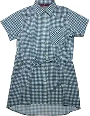 ムッシュ(musshu) 50595-W-M 50595-W-M Super Breathable Women's Short Sleeve Long Check Shirt [Size] Women-M Color: N Blue
