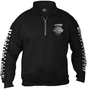 [HARLEY-DAVIDSON] Men's Lightning Crest 1/4 Zip Cadet Pullover Sweatshirt
