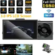 3'' Dash Cam Recorder Dual Lens Camera 1080P 4K GPS WIFI Car DVR Video G-Sensor