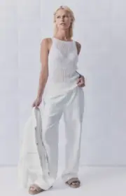 Decjuba D-Luxe High Neck Knit Tank - Ivory - Size M