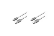 2PK Cygnett Armoured USB-C to USB-A Charger & Data Sync Transfer Cable 1M White