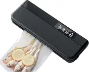 360W Food Vacuum Sealer Machine, 60KPA Vacuum Pack Machine, with Locks on Both Sides and Built in Sink, 30MM One Click Longer Seal Food Sealer for Dry and Moist Food Fresh Preservation
