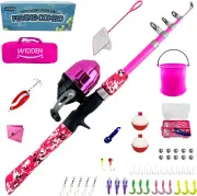Kids Fishing Pole, Portable Telescopic Kids Fishing Poles for Boys and Girls, Fi