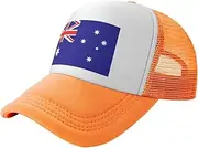 [MDATT] Australian Flag Mesh Baseball Cap Adjustable Twill Bulk with Ponytail Hole Washed Dad Hat for Men Women