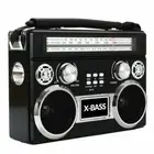 SuperSonic SC-1097 Portable AM/FM/SW Radio With Bluetooth And Built-In Black New