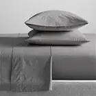 Renee Taylor Mega Queen Bed Sheet Set 300TC Organic Cotton Bedding Steel Grey