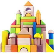 Wooden Building Blocks Set for Kids - Stacker Stacking Game Construction Toy...