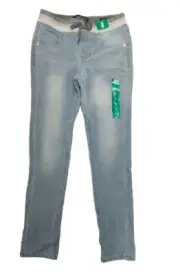 Buffalo David Bitton Girls Knit Pull-On Jeans Light Wash Silver Waistband