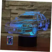 Creative Police Car 3D Night Light Illusion Lamp USB Powered Touch Switch