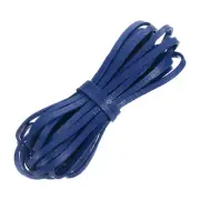 Flat Leather Cord, 5.5 Yard 4mm Leather String Strips for DIY Crafts Sapphire