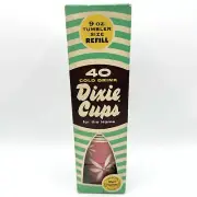 Vintage Dixie Cups NOS 40 Cold Drink 9oz Tumbler Refills Sealed READ
