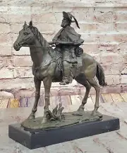 Handmade Collectible Museum Quality Western Remington Bronze Sculpture Statue
