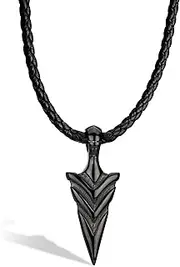 [SERASAR] Men's Leather Necklace [Arrow] - with Pendant - with Jewellery Box - Men Fashion Accessory