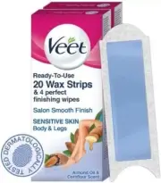 Veet Sensitive Skin Full Body Waxing Kit Strips (40 Strips, Set of 2)