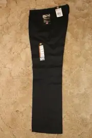 Dickies Girl's Wide Band Stretch Fabric Classic Fit Sz 11RG Black Pants 32.5x 32