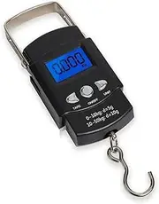 [JAJAJ] Industrial Digital Crane Scale 50kg Portable LCD Electronic Hand Scale, Travel Hanging Fish Scale with 1m Ruler, Weighing Scale, Electronic Hook Scale for Farm,Livestock,Factory,Construction