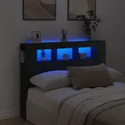 vidaXL LED Headboard Black 140 cm Engineered Wood