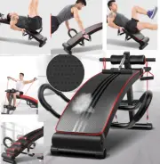 Adjustable Sit Up Abdominal Bench Press Weight Gym Ab Exercise Fitness Black