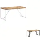 Solid Acacia and Mango Wood Dining Table Coffee Black/White Multi Sizes vidaXL