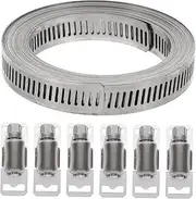 1Set Stainless Steel Hose Clamp with Fasteners Heavy Duty Worm Drive Hose Clamps for Hoses Cables and Lines Corrosion Resistant and Reusable