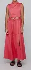 $818 Anna Quan Women's Red Josie High Nick Cutout Waist Maxi Dress Size 8