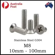 M8 Screw s Bolt s Countersunk CSK Phillips Flat Head Course Stainless Steel G304