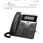 Cisco CP-7841-K9 VoIP Phone 7800 Series, Business Office Telephone, Black