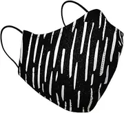 3-Ply Reusable Washable Face Masks for Men & Women. Eco Friendly Face Masks for Breathable, Comfortable Unisex face Protection - SURVIVAL (Black & White)