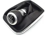 Wivplex 5 for 6 Speed 12mm Gear Shift Knob Lever Shifter Gaiter Boot, for Volkswagen, for VW, for Golf 4 IV MK4 GTI R32, for Bora, for Jetta 1999-2004 Car Gear Shift Knob(Black 5 Speed)