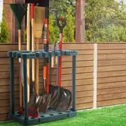 Traderight Garden Tool Organizer Garden Tool Rack Garage Organizer - Durable Plastic Construction, Easy Assembly, Indoor/Outdoor Use 74cm x 35cm x 84cm, Green